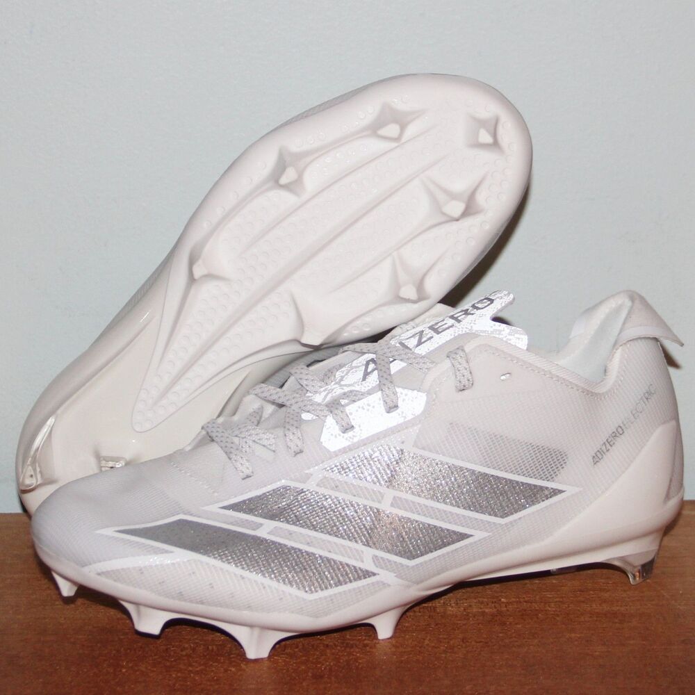 Adidas Adizero Electric Football Cleats Mens 8 White Silver Metallic